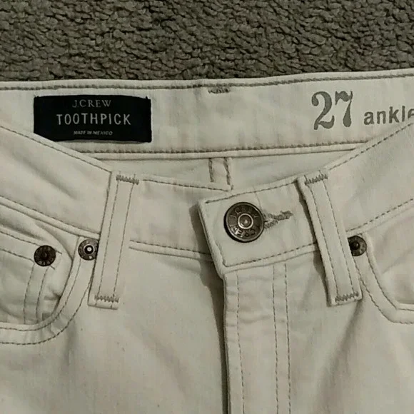 J crew Toothpick Ankle Jeans Off-white. Size 27 - Picture 2 of 6
